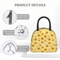 thumbnail image 4 of Yiaed Yellow White Striped Sunflower Print Lunch Bag Adult Insulated Lunch Box, Leakproof Cooler Food Lunch Containers Reusable High Capacity Lunch Tote Bags-One Size, 4 of 6
