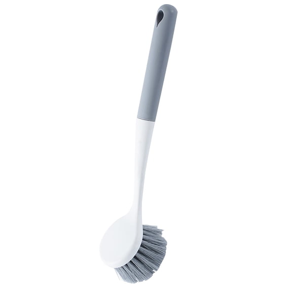 RZDLIZJ Long Handle Dish Washing Brush,Non-Slip Ergonomic Grip with Hanging Hole,Stiff Bristles for Stubborn Stain Removal,Ideal for Pans Cookware Kitchen Restaurant Cleaning 11×2.36 Inch