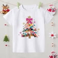 thumbnail image 4 of Camisa con estampado de lazo de árbol de Navidad para niñas, atuendo de fiesta de Navidad, camiseta navideña, camisetas de manga corta para niños, ropa, 4 of 5