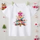 thumbnail image 4 of Camisa con estampado de lazo de árbol de Navidad para niñas, atuendo de fiesta de Navidad, camiseta navideña, camisetas de manga corta para niños, ropa, 4 of 5