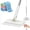 White+4*Cloths, variant on Zero Touch Snap-Grip Mini Mop, Automatic Cloth Changing Mini Mop, Convenient Cloth Changing Mini Mops with Hands-Free Cloth Release, Wet & Dry Cleaning, Lightweight Snaps for Floors & Corners