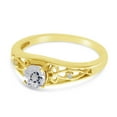 thumbnail image 3 of 10k Yellow Gold Round White Topaz And Diamond Ring, 3 of 6