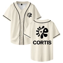 CORTIS Logo Baseball Jersey V-Neck Short Sleeve Button-Down Shirts Women Men Streetwear Tops