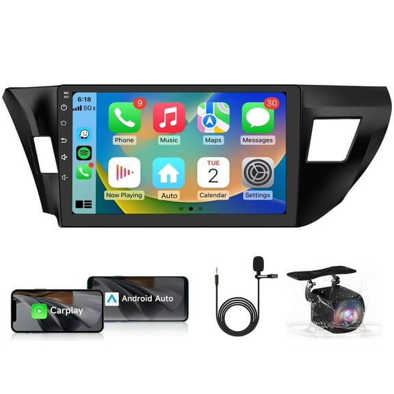 Awesafe Toyota Corolla 2014-2016 Car Radio with 10.1" HD Touchscreen 2G 32G 5G WiFi Head Unit Wireless CarPlay/Android Auto Bluetooth GPS EQ SWC & Backup Camera