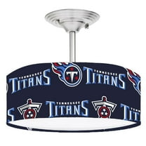 888 Cool Fans DR-0001366 Titans NFL Football 2 Light Brushed Nickel Drum Style LED Lamp Fixture