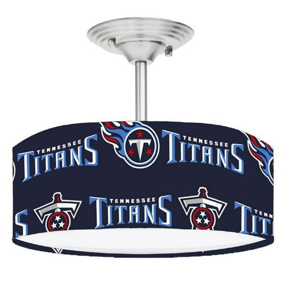 888 Cool Fans DR-0001366 Titans NFL Football 2 Light Brushed Nickel Drum Style LED Lamp Fixture
