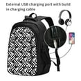 thumbnail image 2 of Balery Ying Yang Checkered Mochila con carga USB para hombre y mujer - Mochila impermeable y antirrobo para portátil con puerto USB para viajes, trabajo, estudios y universidad, 2 of 7