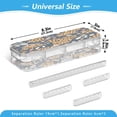 thumbnail image 3 of HOT! Double Layer Clear Pencil Box (6 Compartments) - 21.2" Large Capacity PET Storage Case w/Removable Dividers for Office, Travel Supplies，Leopard Image, 3 of 7