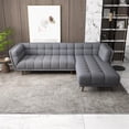 thumbnail image 4 of Pemberly Row Modern L-Shaped Tufted Back Fabric Right-Facing Sectional in Gray, 4 of 7