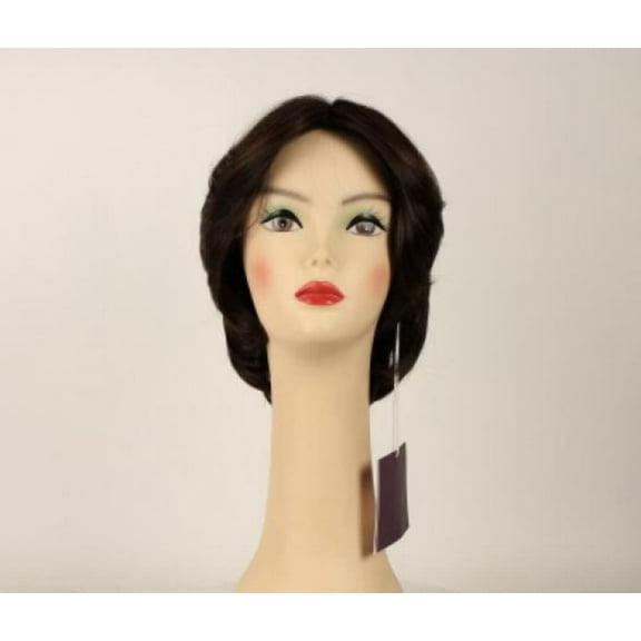 European Human Hair Freeda Wig Linda Deep Dark Brown Skin Top Size M