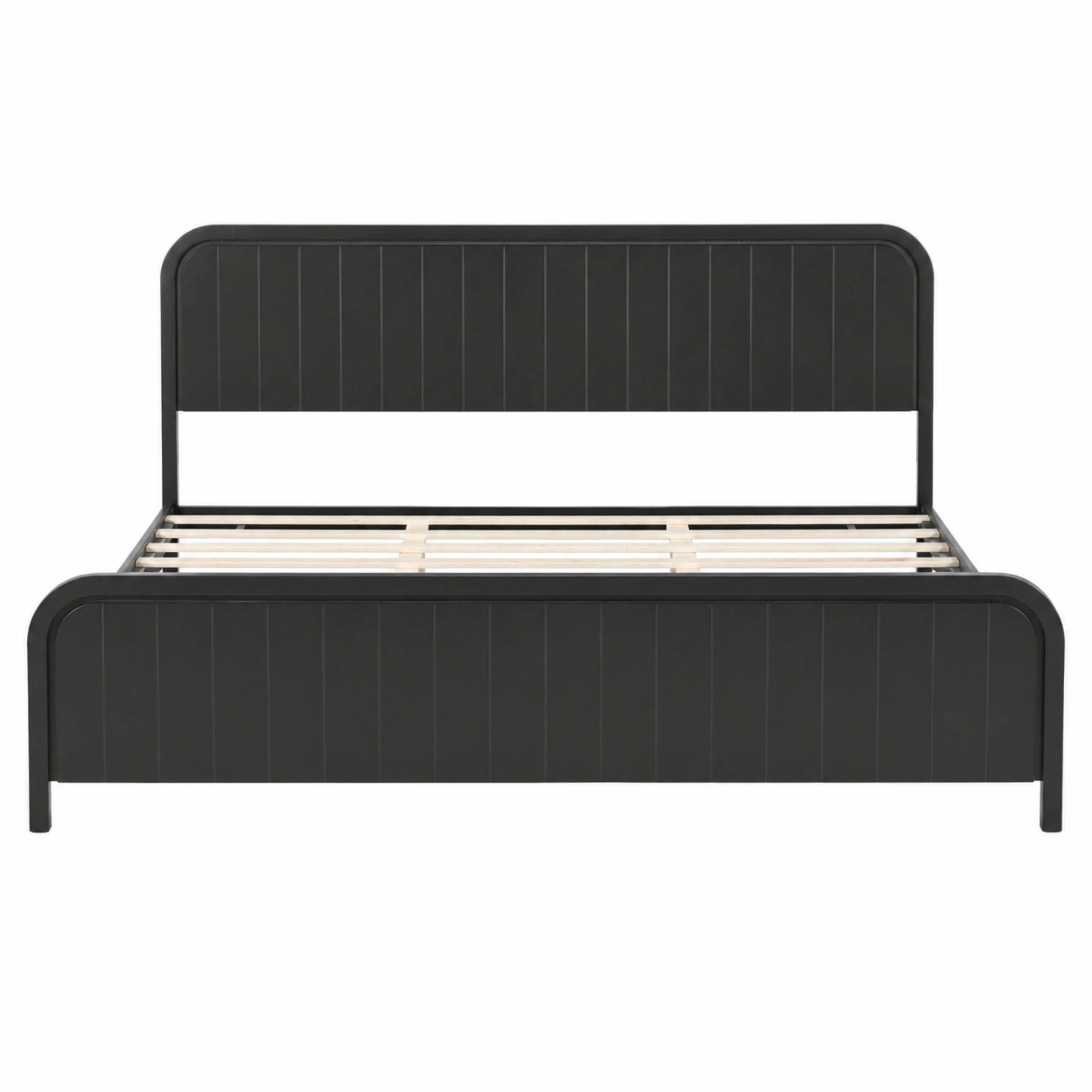 Mintazer King Size Platform Bed Frame with Rounded Headboard & Footboard for Bedroom, No Box Spring Needed, Easy Assembly, Black