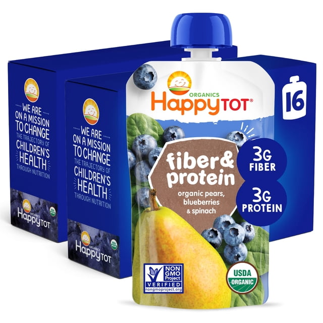 Bolsitas de comida para bebés Happy Tot Organics Stage 4 4 m+ 118 ml x16