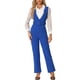 thumbnail image 1 of INSPIRAR CHIC Mono Elegante Sin Mangas con Cinturón y Pierna Recta para Mujeres XS Azul Real, 1 of 6
