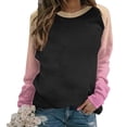 thumbnail image 2 of Women's Casual Color Block Sweatshirts Crewneck Loose Fit Gradient Solid Print Pullover Top Fall Long Sleeve Workout Sweatshirts, 2 of 5