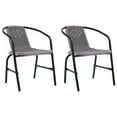 thumbnail image 1 of vidaXL Garden Chairs 2 pcs Plastic Rattan and Steel 110 kg, 1 of 6
