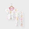 thumbnail image 2 of MEZZALL Girls Summer Outfits 2 13 Years Toddler Baby Girl Clothes Soft Round Neck Tops And Shorts Set Indoor Casual Playwear Elastic Waist Cozy Baby Wear, 2 of 4