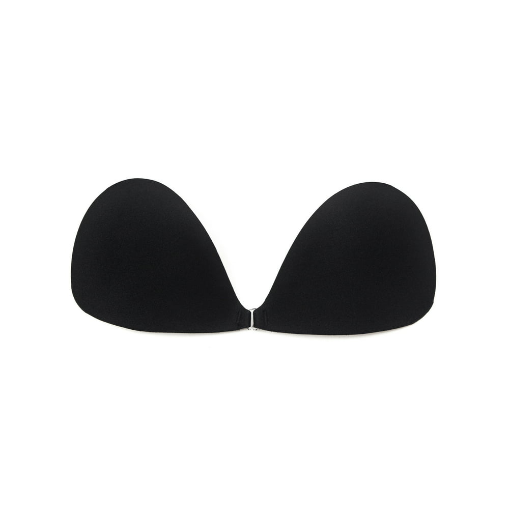 NK - 3/4 Cup Self Adhesive Black Nude Bra Strapless Front 