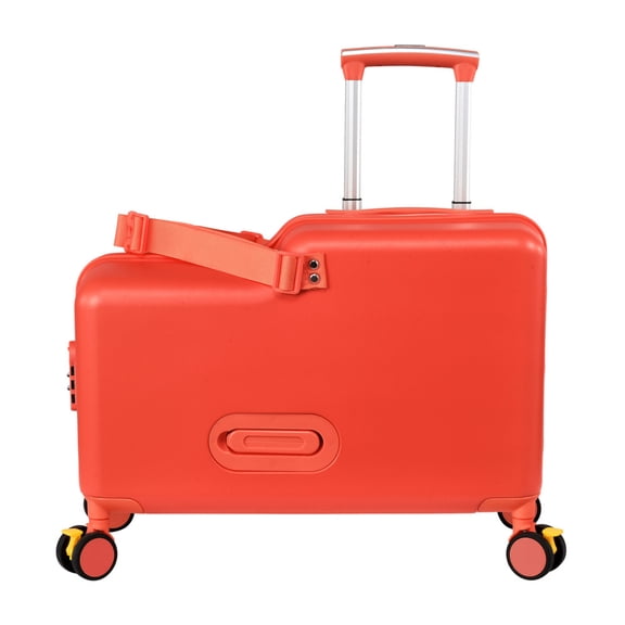 20" Ride-on Suitcase for Kids, Durable Children's Suitcase with Wheels and Safe Harness for 3  Years(Red)