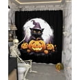 thumbnail image 5 of Halloween Watercolor Shower Curtain Set ，Waterproof Fabric Shower Curtains Scary Pumpkin Cat Moon Shower Curtains for Bathroom,Bathroom Decor 72"x72", 5 of 6