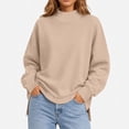 thumbnail image 6 of Yxbdin Womens Sweatshirts No Hood Mock Neck Sweatshirt Comfy Long Sleeve Tops Suitable Loose Fit Pullover Daily Going Out Fall Clothes, 6 of 9