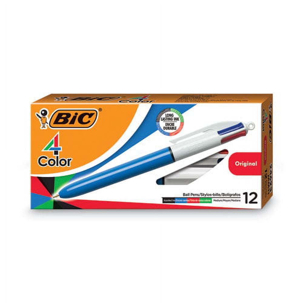 BIC Multi-Function Ballpoint Pen, 1 mm, Black/blue/green/red Ink, Blue Barrel,Bundle of 5 Each