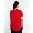 thumbnail image 3 of Time and Tru Women's V-Neck Tunic Tee with Short Sleeves, Sizes XS-XXXL, 3 of 5