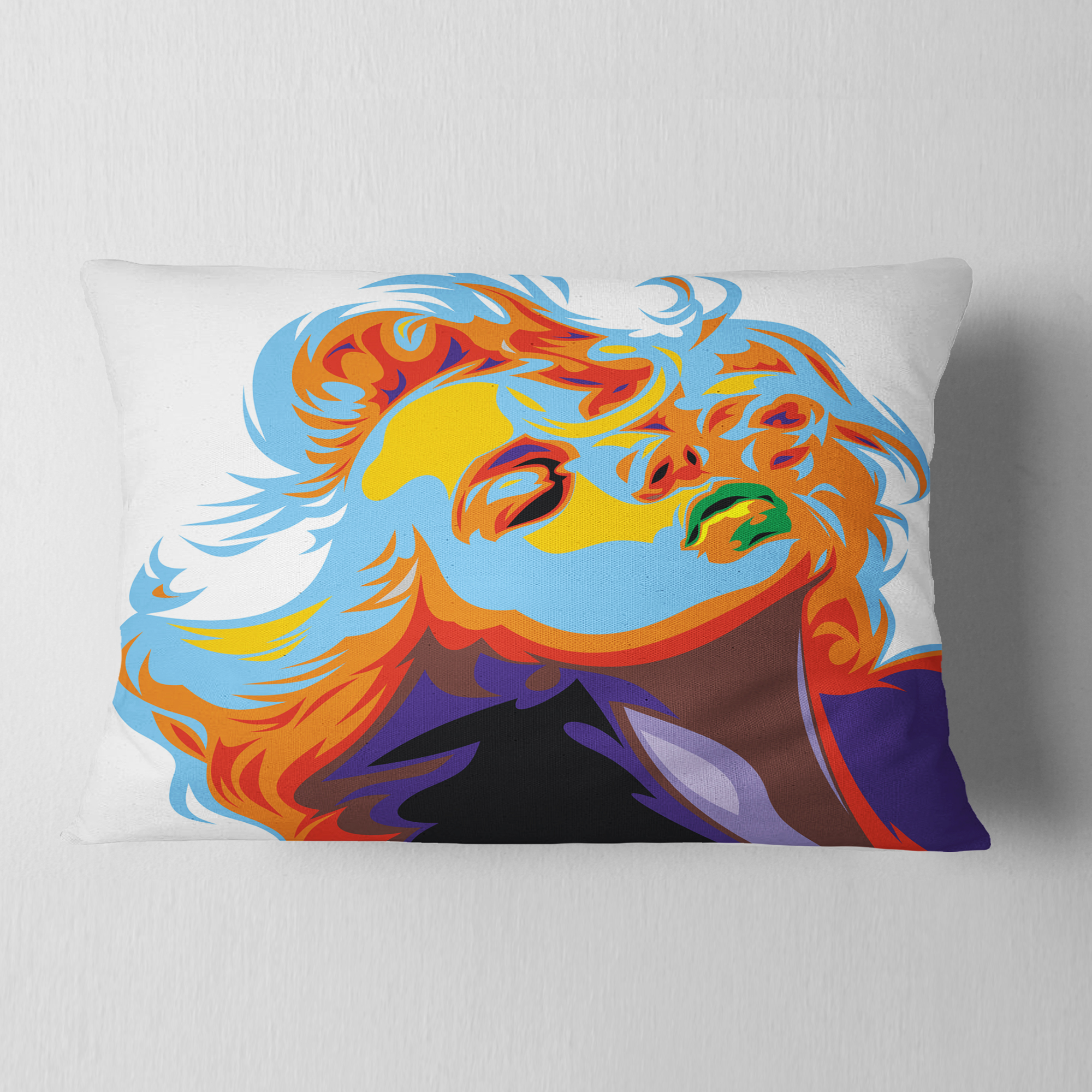 Designart Blonde Girl Art - Vector Throw Pillow - 12x20