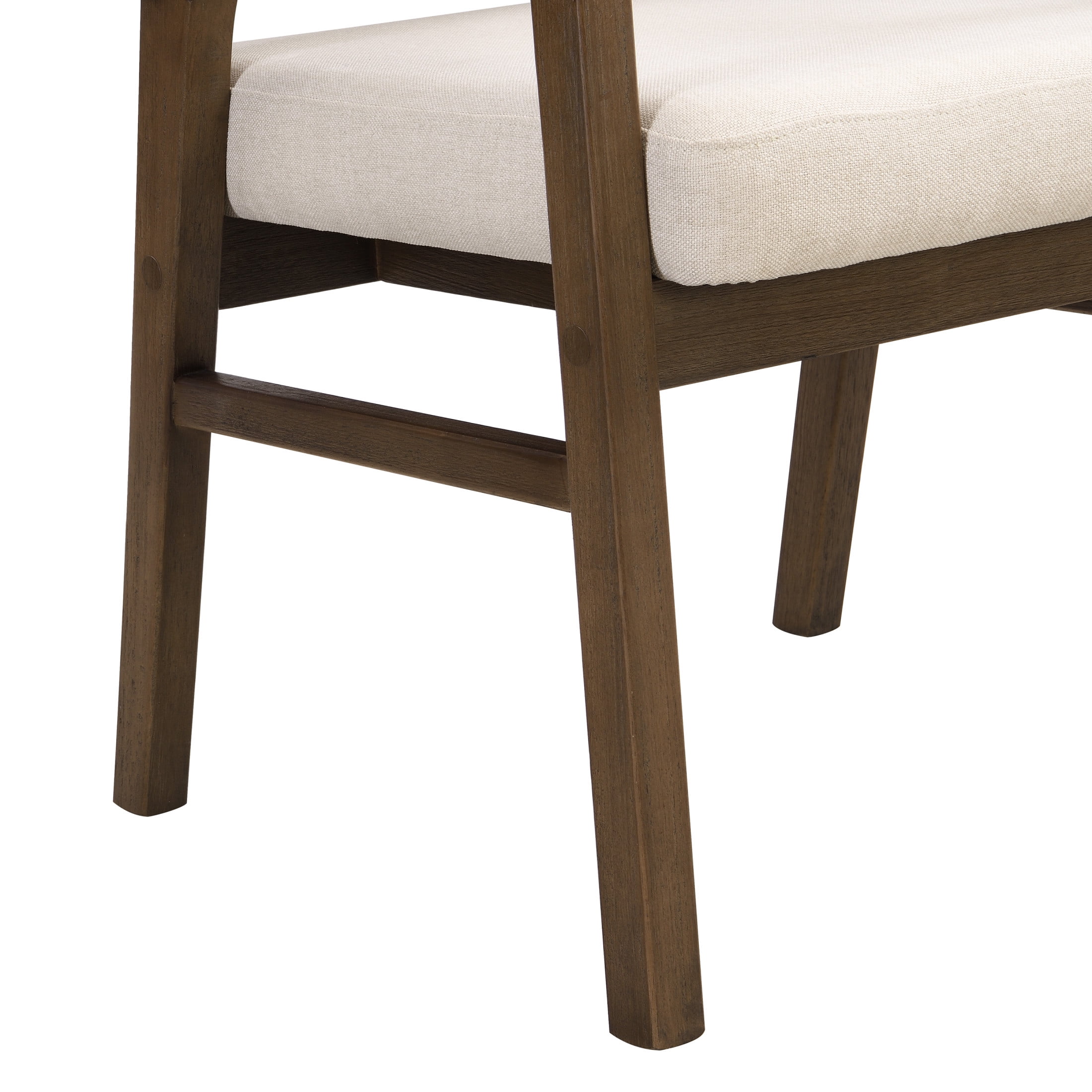 Christopher Knight Home 7-Piece Dining Set, 84" Walnut Rectangular Table with Rattan Back Beige Upholstered Chairs