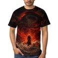 thumbnail image 4 of LAOLIUSN Men's Dragon Graphic T-Shirt, Fantasy Allover Print Tee, 88% Polyester 12% Spandex, Short Sleeve Casual Shirt, Sizes S-4XL, 4 of 7