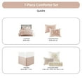 thumbnail image 2 of Regency Heights Queen Comforter Sets, 7-Piece Tufted Pintuk Bed in a Bag Bed Set, Satin Luxury Blush Comforter Bedding Set with Decor Pillow, 2 of 7
