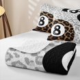 thumbnail image 4 of meiyoeat Leopard Print Lucky 8 Ball Bed Spread Queen for Girls, Black White Brown Queen Coverlet Set, 3-Piece, 1 Comforter and 2 Pillowcases, 4 of 7