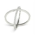 thumbnail image 3 of 14k White Gold X Style Thin Ring with Diamonds (1/2 cttw) Size 5, 3 of 4