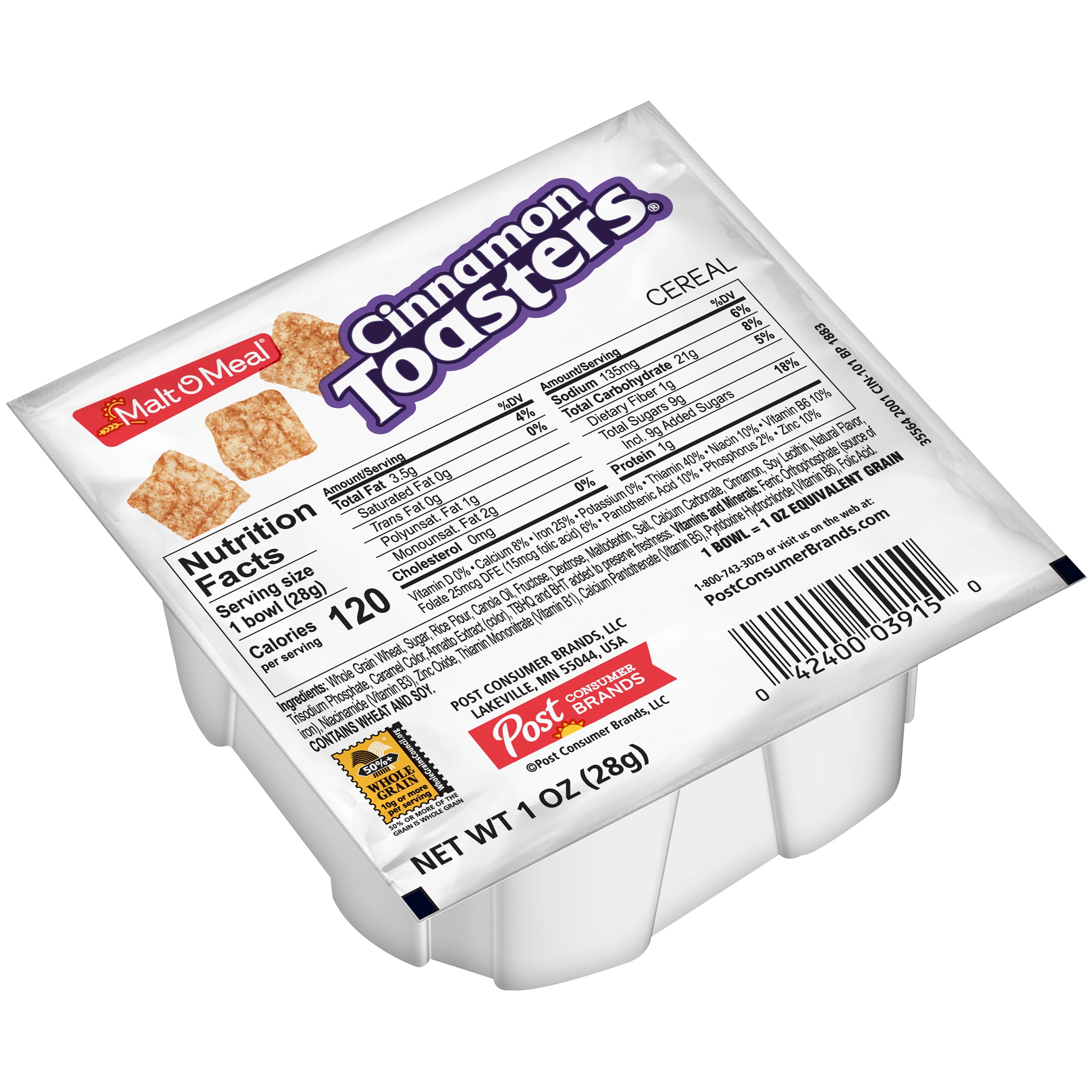 Malt-O-Meal Cinnamon Toasters® Breakfast Cereal, Bulk Bagged Cereal, 1 Ounce - 1 count