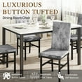 thumbnail image 6 of Baxluxe Marble Dining Table Set for 4, Faux Marble Kitchen Table and Chairs Set, Rectangle Dining Table with 4 Tufted Velvet Upholstered Dining Chairs, 5 Pieces Dinette Set for Breakfast Nook, Gray, 6 of 7