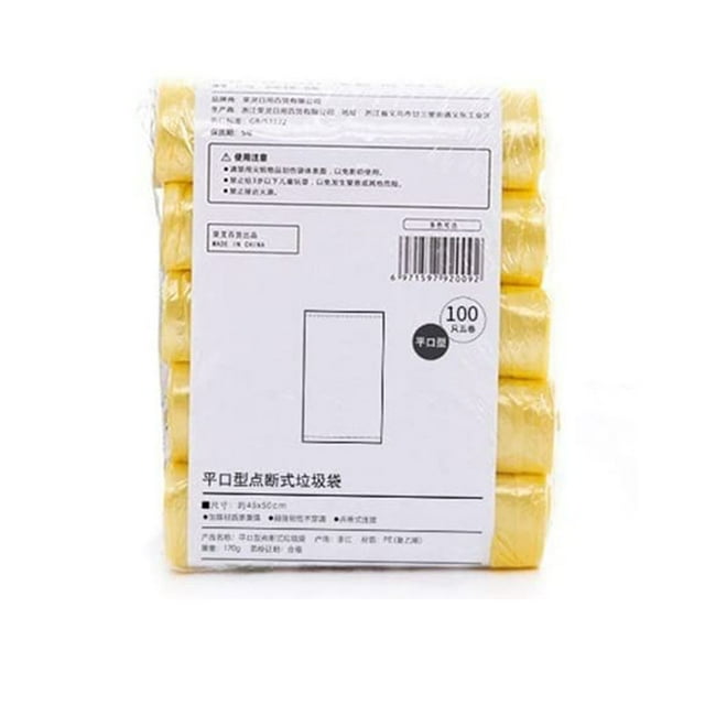5 Rolls 1 pack 100Pcs Household Disposable Trash Pouch Kitchen Storage Garbage Bags Cleaning Waste Bag Plastic Bag (Color : Black, Size : 45x50cm)