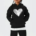 thumbnail image 2 of Mercatoo Girls Oversized Heart Hoodies Fall Winter Trendy Pullover Hoodie Pocket Personalized Graphic 𝐇ooded Sweatshirts, 2 of 5