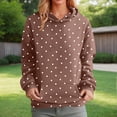 thumbnail image 2 of Bibifish Womens Hoodies Polka Dot Pattern Drawstring Hood Long Sleeve Hoodies Relaxed Fit Playful Casual Trips Classic Tops With Pockets, 2 of 4