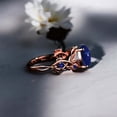 thumbnail image 2 of JEWELRYTREASURE 5 mm / 1 Ct Nature Inspired Starry Sky Star Sapphire Engagement Ring Round Cut Silver Leaf Blue Star Wedding Ring Personalized Jewelry Promise Ring Gift for Women, 2 of 2