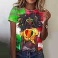 thumbnail image 5 of Tops de Ajuste Suelto para las Mujeres Sudadera Casual Impresa Manga Corta Cuello Redondo Superior, Poliéster, 5 of 5
