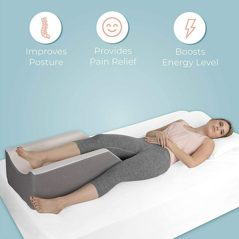 Kӧlbs Single Leg Elevation Pillow | Post Surgery Leg Pillow | Stylish Chic Jacquard Cover | Wedge Pillow for Sleeping | Ankle Knee and Leg Support