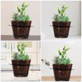 thumbnail image 2 of Miangastore Pot de Plante en Bois Baril Cache-Pot Réutilisable Support de Jardinière Petit Pot Rétro Pot de Plante en Bois, 2 of 7