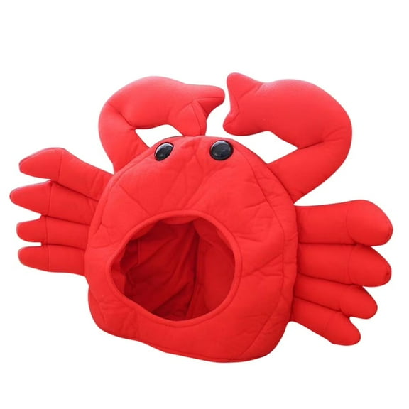 XUFLVPSEF Halloween Crab Hat Red Plush Crab Hat Funny Cotton Hat Halloween Crab Headwear for Halloween Masquerade Dress Up
