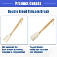 thumbnail image 5 of Vocoste 2 Pcs Bath Brush, Back Scrubber Wood for Shower with Long Handle, Brown Beige, 3.9 Inches, 5 of 7