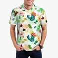 thumbnail image 3 of Balery Floral Vintage Printed Men’s Short Sleeve Polo Shirt, Midweight Men's Shirt,Golf Polo shirts -Small, 3 of 9