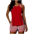thumbnail image 2 of Maqroz Independence Day Bikini Set for Women 4Th Of July Patriotic Two-Piece Swimsuit Stars and Stripes Prints Swimwear Tankini Top with Striped Shorts Casual Athletic Beach Bathing Suit, 2 of 7