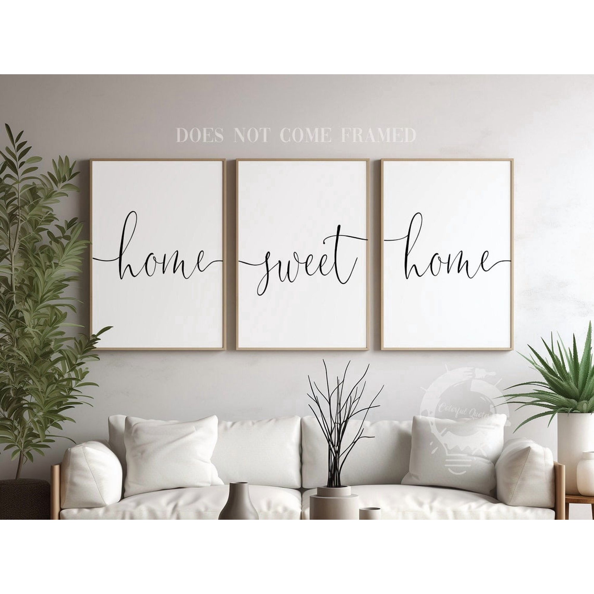 Set Of 3 Home Sweet Wall Art Prints Minimalist Modern Living Room And Office Decor