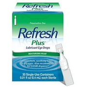 Refresh Plus Lubricant Eye Drops For Dry Eyes, Preservative-Free, 0.01 Fl Oz Single-Use Containers, 30 Count (Pack -2)