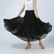 thumbnail image 3 of Vestido largo de malla lisa para baile de salón de tango y vals moderno para mujer Negro, 3 of 8