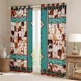 thumbnail image 2 of Patchwork Cowhide 30%-50% Blackout Curtains Bohemian Exotic Geometry Western Curtains 2 Panels 42"Wx63"L,Tribal Arrow Aztec Curtains & Drapes Farm Animals Bull Cow Print Farmhouse Decor, 2 of 6