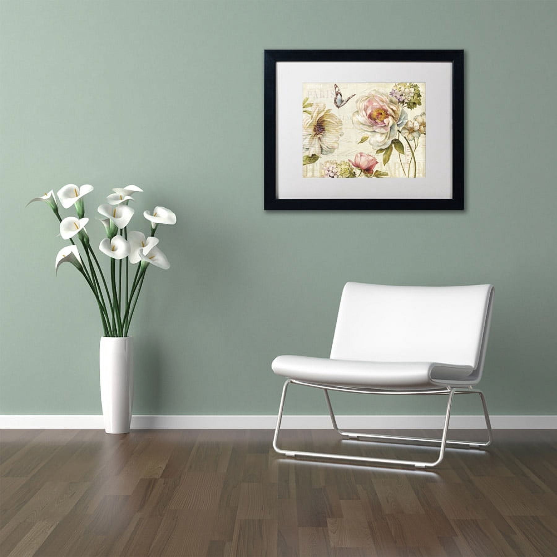 Trademark Fine Art "Marche de Fleurs IV" Canvas Art by Lisa Audit, White Matte, Black Frame